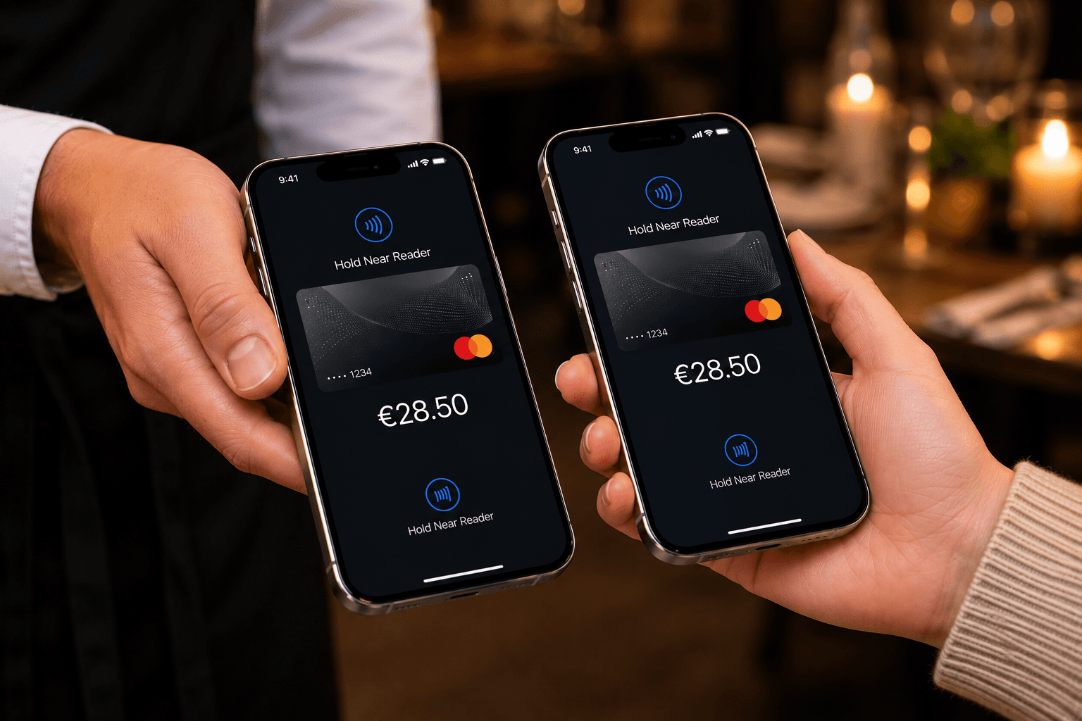 Tapino order payment screen showing the final in-person confirmation moment.
